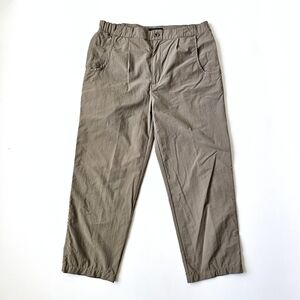 RailRiders Men’s Nylon Travel Hiking Tan Pants Elastic Waist Zip Pockets L